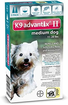 Advantix II for Medium Dogs 11-20 lbs Flea and Tick 2 Month