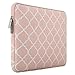 MOSISO Laptop Sleeve Compatible with 13-13.3 inch MacBook Pro, MacBook Air, Notebook Computer, Canvas Quatrefoil Bag Cover with Small Case, Rose Quartz