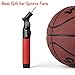 Dual Action Ball Pump with 6 Standard Needles by RUPUM, Free Cloth Storage Pouch, Perfect for Basketball, Soccer, Volleyball, Football and other Sport Balls Inflation