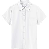 MoFiz Boys Short Sleeve Button Down Shirts Collared Beach Shirt