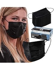 TCP Global Salon World Safety - Black Safety Face Masks Disposable 3-Ply PPE