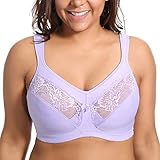 Delimira Women's Unlined Full Figure Support Plus Size Wirefree Minimizer Bra