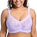 Delimira Women's Unlined Full Figure Support Plus Size Wirefree Minimizer Bra Lavender 42DD