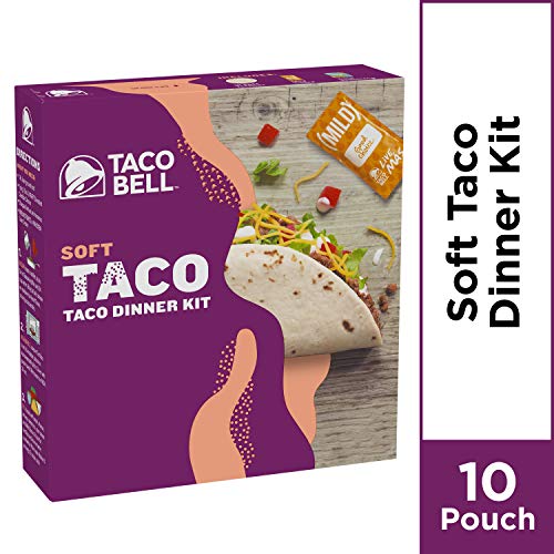 TACO BELL SOFT TACO CRAVINGS KIT WITH 10 SOFT TORTILLAS, TACO BELL MILD SAUCE & SEASONING, 14.8 OZ BOX