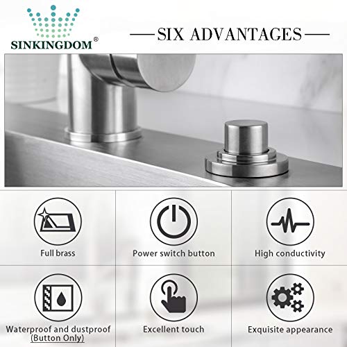 SINKINGDOM SinkTop Air Switch Kit with Brushed Nickel Long Button (Full