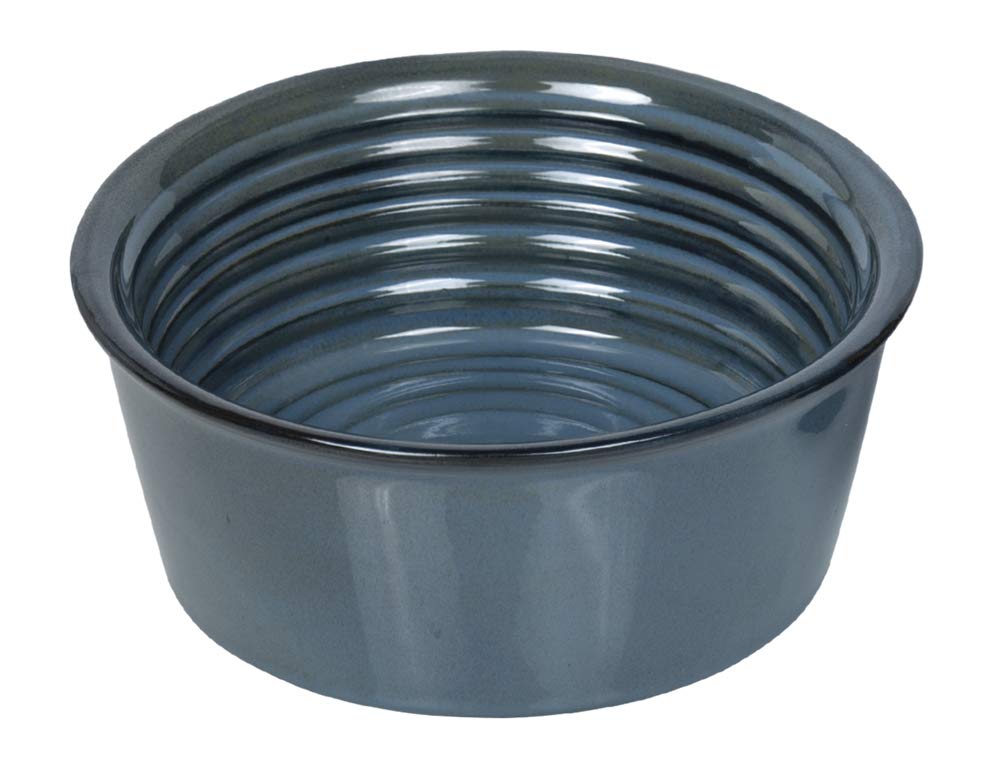 Nobby Ceramic Bowl Groove Green Blue Diameter 19.5 x 7.5 cm 1.0 L Pack of 1