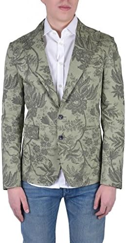 Two Italian Boys Men's Green Floral Two Button Blazer US 42 IT 52;