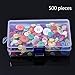 Outus 500 Pieces Buttons Resin Button Round Craft Buttons with Plastic Storage Box, 2 and 4 Holes, Assorted Colors and Sizes