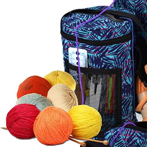 Yarn Storage Crochet Wool Storage Bin DIY Woven Storage Bag Shoulder Print Drum Bag Knitting Tote Bag Organizer
