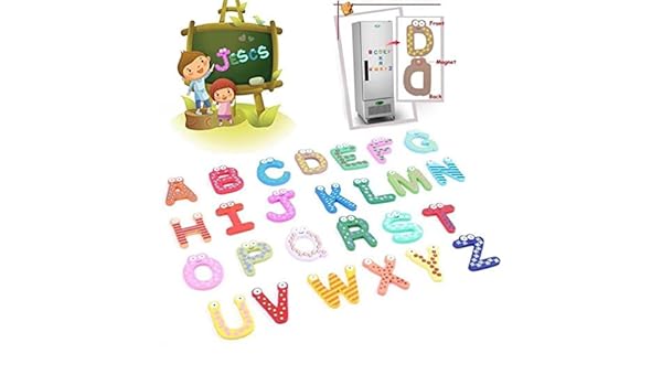 Kingko® - Imán de madera para nevera con 26 letras, diseño de ...
