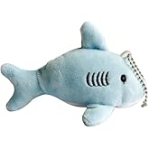 Sluswallow Blue Shark Keychain,Mini Stuffed Animal Shark,Stuffed Animals and Teddy Bears, Pendants Animals Key Chains Car Keychain