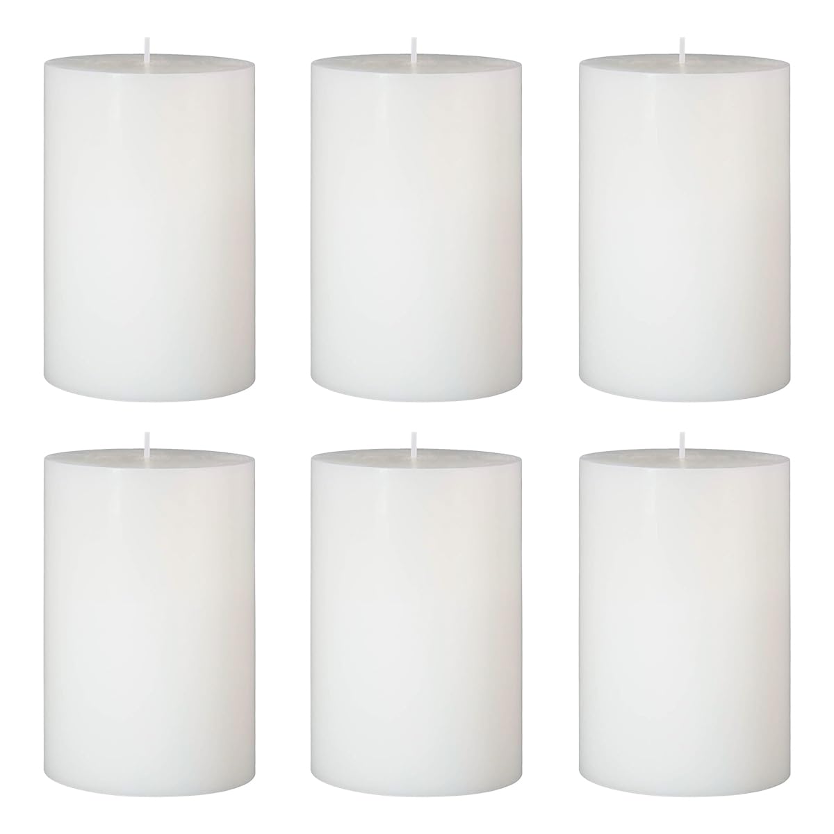 Photo 1 of 6 Packs Dripless White Pillar Candles, Unscented 2.75x4 Inch Cylinder Wax Candles for Home Table Holiday Party Spa Decor Emergency