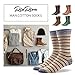 Rioriva Mens Dress Socks 6 Pack Colorful Classic Striped Patterned Crew Socks Shoe Size 12-16/13-16