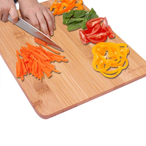 Bamboo Cutting Board Set, ANKO 100% Original Bamboo 3-Piece Cutting & Serving Board Set, used for cut Food Prep, Meat, Vegetables, Bread, Crackers & Cheese. (3 PACK) - Thumbnail 5