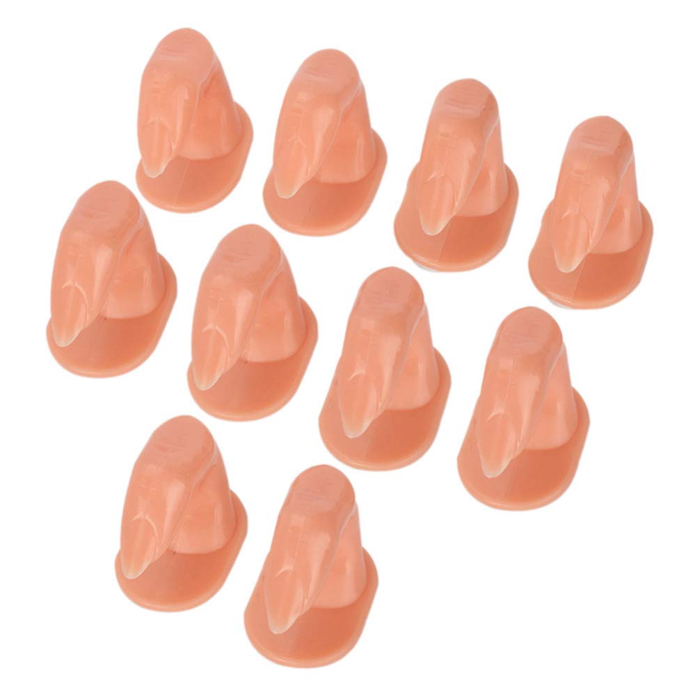 Beaupretty 10Pcs Finger Practice Stand Plastic Fake Fingers For Hand Nail Art Training Display Decoration Tools With Nails