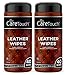 Care Touch Leather Cleaner Wipes for One-Step Cleaning, Conditioning, and Protecting - Pack of 2, 40 Wipes Each for Cars, Shoes and Other Leather Surfaces