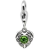Sexy Sparkles Clip on Birthstone Charms Color Rhinestone Heart Charms