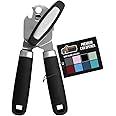 Gorilla Grip Heavy Duty Handheld Manual Can Opener, Stainless Steel Bottle Lid Openers, Easily Open Cans, Sharp Blade Smooth 