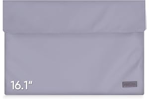 ARZOPA 16.1" Portable Monitor Sleeve Bag, PU Leather Case for Travel Monitor Laptop, Grey