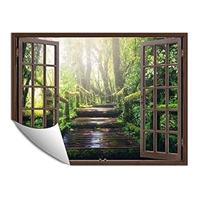 Wall Paper Small Wall Mural Beautiful Scenery Out of The Window Wall Art Removable Wall Decoration for Bedroom Living Room - 24x32 inches