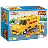 COGO Cute Postal Mail Trucks Delivery Service Car Vehicle Building Blocks Car Toys Gift Toys for Kids Boys and Girls Play Set Kit Yellow 178 Bricks CG4107