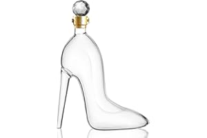 High-Heel Shaped Whiskey Decanter 350ml/12oz Clear Glass Wine Decanter with Cap, Unique Bar Decor for Parties