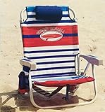 Tommy Bahama 2017 Backpack Cooler Folding Beach Chair (Various Colors) (Red White &amp; Blue Stripe) (Misc.)