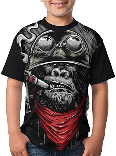 Teenager Gorilla Smoking Short Sleeve Shirt Fashion Design 3D Printed Mens Tops
