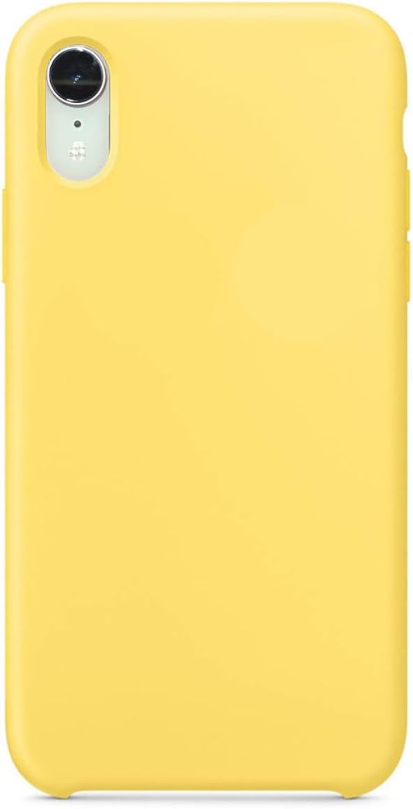 Compatible for iPhone XR Case, Liquid Silicone Case Soft Microfiber Cloth Lining Cushion Compatible with iPhone XR (6.1") (Canary Yellow)