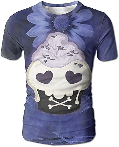 Skull Cupcake For Delicious Holiday Men Fashion Casual Round Neck Short Sleeve