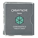 Pk/6 Caran d'Ache Chromatics Fountain Pen Ink Cartridges, Vibrant Green