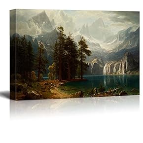 Sierra Nevada in California by Albert Bierstadt Giclee Canvas Prints Wrapped Gallery Wall Art, Stretched & Framed Ready to Hang 12" x 18"