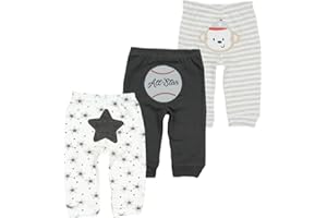 Unisex Newborn Baby Cotton 4-Pack Pants Embroidery Pringting Casual Leggings 0-24 Months for Boys and Girls