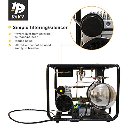 HPDAVV 110V 1100W for Scuba Hookah Diving Air Compressor 115psi Electronic Pump with 50 ft Hose