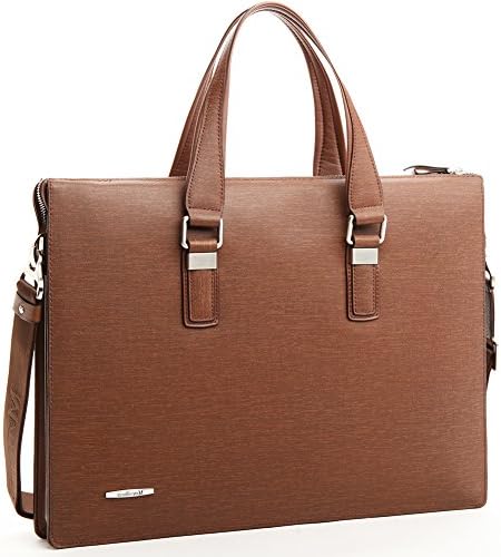 BIG SALE! Men Leather Briefcase Vintage Weave Pattern Handbags Attache Fashion Business Laptop Tote Shoulder Bag Attache - MANTOBRUCE