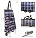 Portable Shopping Bag Foldable Luggage Cart Travel Trolley Bag 2 Wheels and 9 LED Flashlight