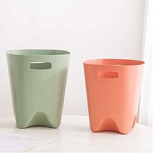 Depósito de basura pequeño, rectangular, de plástico, delgado