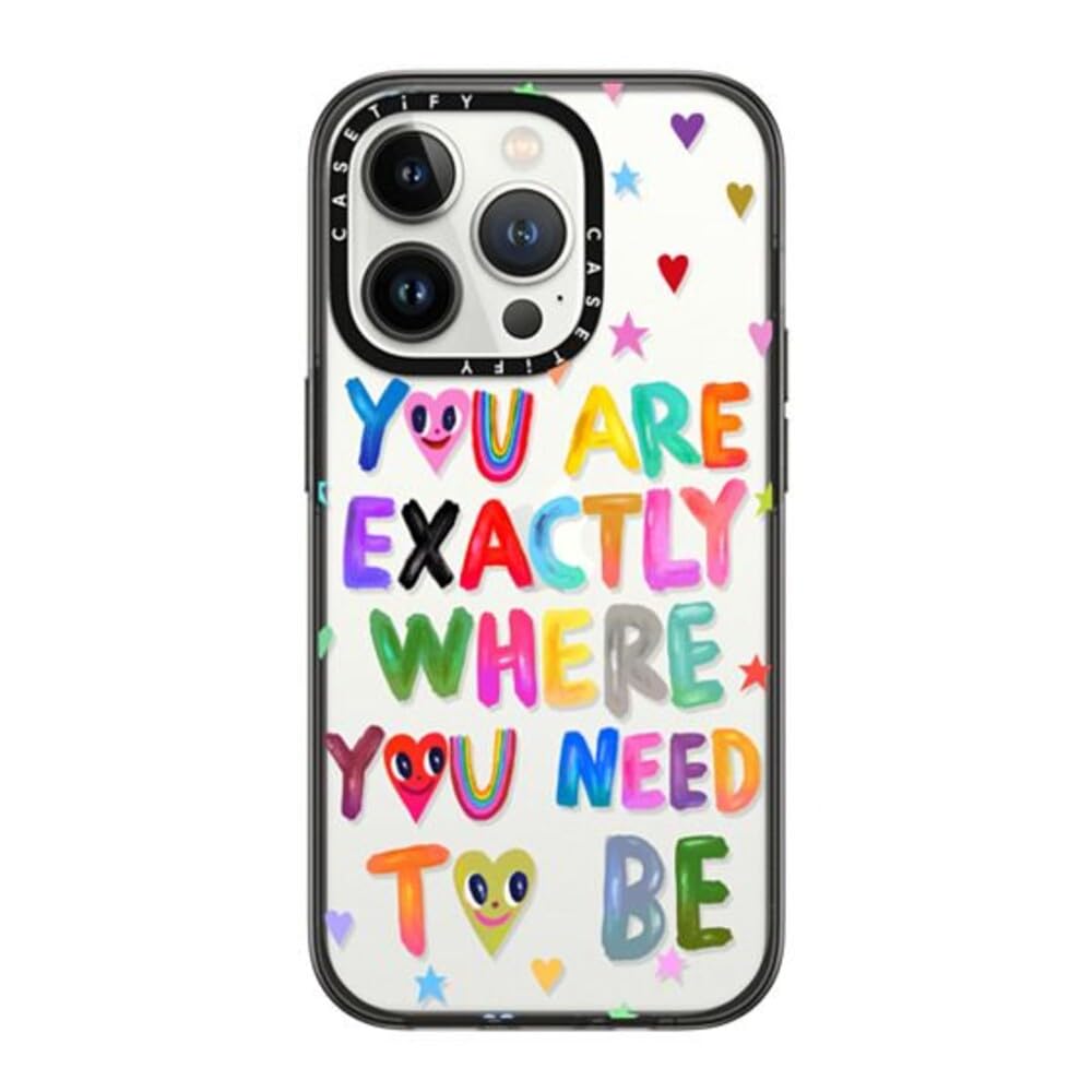 CASETiFY Compact iPhone 14 Pro Case [2X Military Grade Drop Tested / 4ft Drop Protection] - You are exactly - Clear Black — image 1