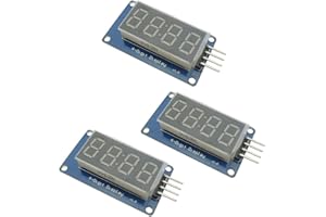 Ferwooh 3PCS 0.36 inch LED Display Module TM1637 7 Segment 4 Bits with Clock Display Common Anode Red Digital Tube Board for Arduino
