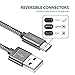 USB Type C Cable,JSAUX(2-Pack 6.6FT)USB-C to USB A 2.0 Fast Charger Nylon Braided Cord for Samsung Galaxy S8 plus Note 8 A8(2018),Moto Z Z2,LG V30 V20 G5 G6,Google Pixel,Nintendo Switch and More(Grey)