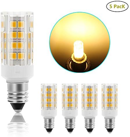 [Pack of 5]SHKNH Candelabra E12 Base Led Light Bulb 3.5W, Repalcement 40W E12 Halogen Lamp,350Lm, JD T4 Bulb, for Ceilling Fan, Indoor Decorative Lighting