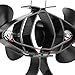 VonHaus 6-Blade Twin Motor Double Heat Powered Wood Stove Fan - Ultra Quiet Fireplace Wood Burning Eco Fan for Efficient Heat Distribution - Black (6 Blade)
