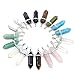 Wholesale 18 PCS Assorted Genuine Natural Quartz Stone Healing Point Reiki Chakra Pendants Bulk for Jewelry Making
