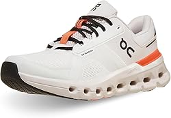 On Men's Cloudrunner 2 Sneaker, White/Sand, 12.5