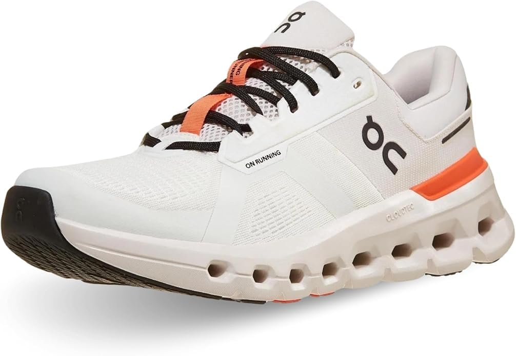 On Men's Cloudrunner 2 Sneaker, White/Sand, 12.5