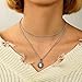 Eoumy Vintage Layered Chain, Teardrop Crystal Pendant Chain Choker, Size No Size
