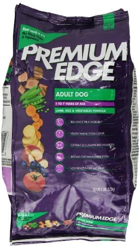 Premium Edge Dry Food for Adult Dogs, Lamb, Rice and Vegetables, 6-Pound Bag by Premium Edge