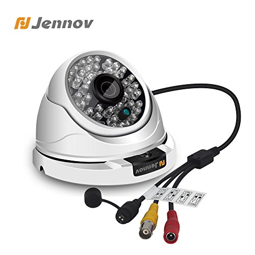 Jennov 1080P Hybrid CCTV Surveillance Dome Camera 4 in 1 HD TVI/CVI/AHD/960H CVBS Indoor/Outdoor IP66 Waterproof Day Night Vision IR Cut Security Camera