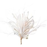 Elegant CZ Fascinator Feather Bouquet Brooch Lapel Hair Pin for Women Dainty Shell Pearl Mesh Leaf Brooches Pins Christmas Wedding Tea Party Costume Accessories Jewelry
