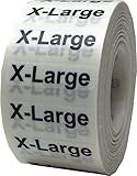 InStockLabels X-Large Clothing Size Strip Labels 1.25 x 5
